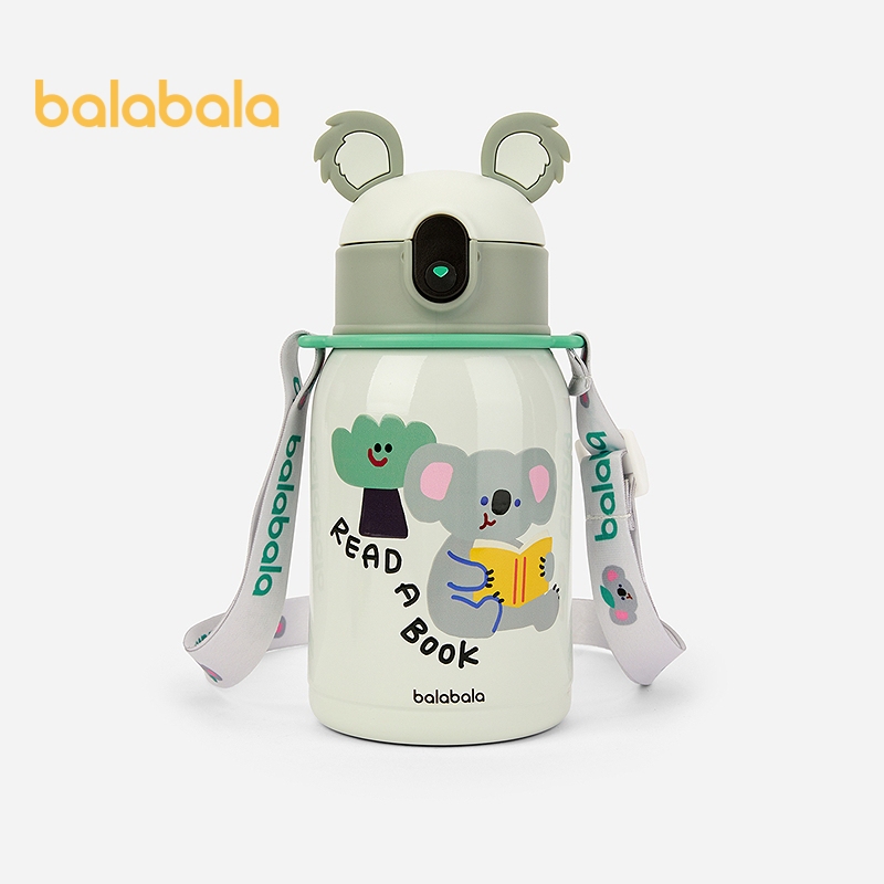 Balabala Kids Garrafa De Água Isolada 316 Copo De Palha De Aço Inoxidável Design De Orelha De Animal Para Meninos E Meni