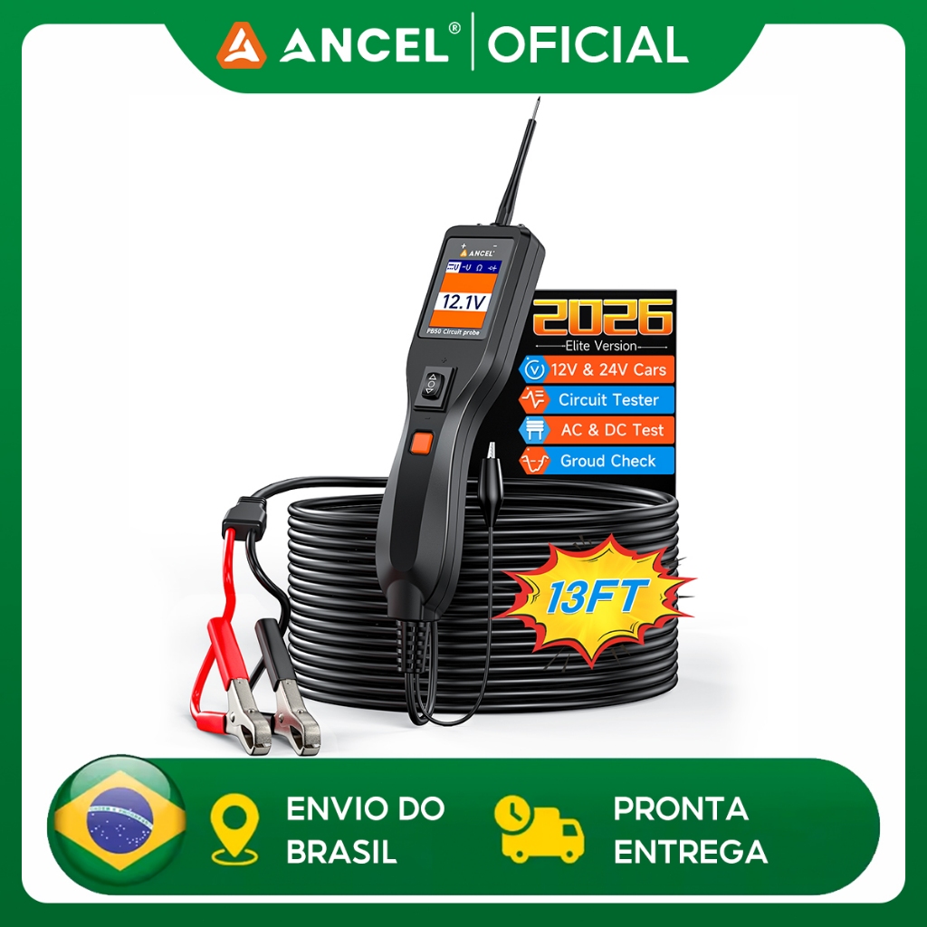 Ancel PB50 12V 24V Testador De Sonda De Circuito De Energia Automotiva Ferramenta De Diagnóstico De Resistência A Curto