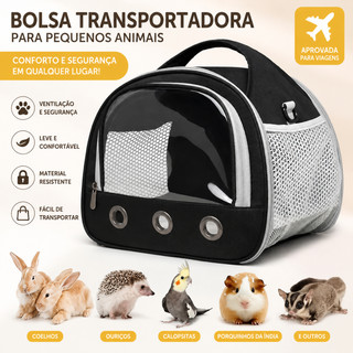 Bolsa de Transporte Dobrável para Pets Pequenos | Ventilada com Janela Transparente e Conforto