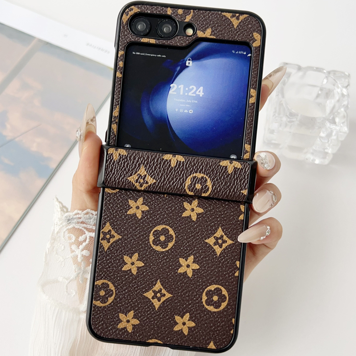 Proteção Do Eixo Tela Dobrável Capa De Couro De Luxo Para Samsung Galaxy Z Flip 