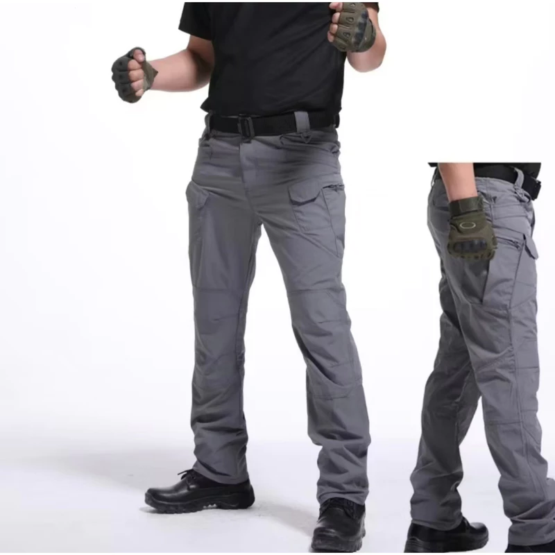 Calça Cargo Militar Masculina Preta Impermeável para Trilhas — foto 2