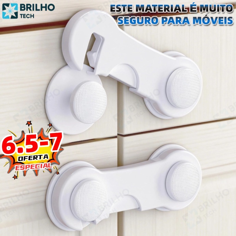 Kit 10 Travas Para Gaveta Porta Armário Segurança Bebê - Opção de cores