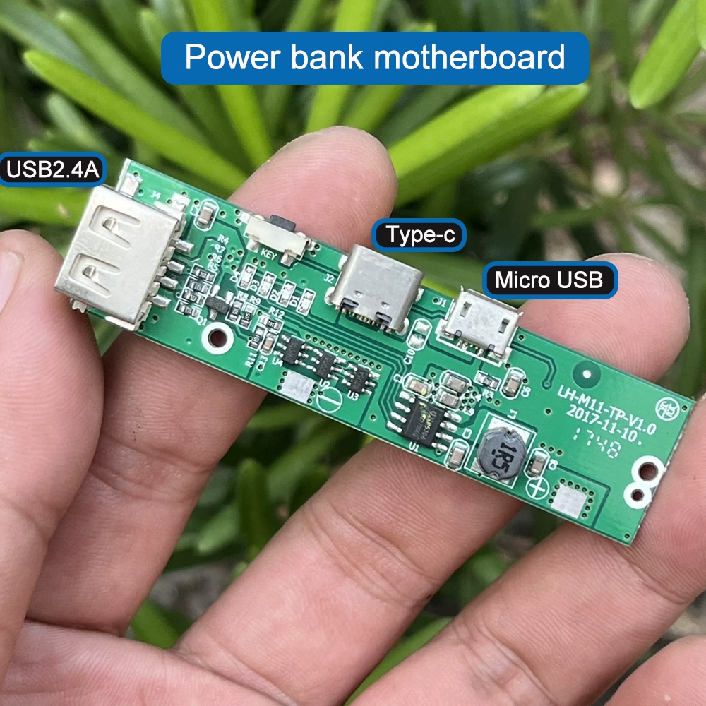Placa-Mãe De Banco De Potência Eletrônico diy Com Tomada Micro USB Tipo c Dupla USB2.4A