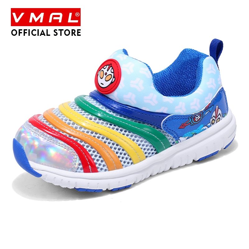 VMAL 23-35 Crianças Personagem De Desenho Animado Caterpillar Tênis Deslizamento Em Malha Respirável Leve Calçado Escola