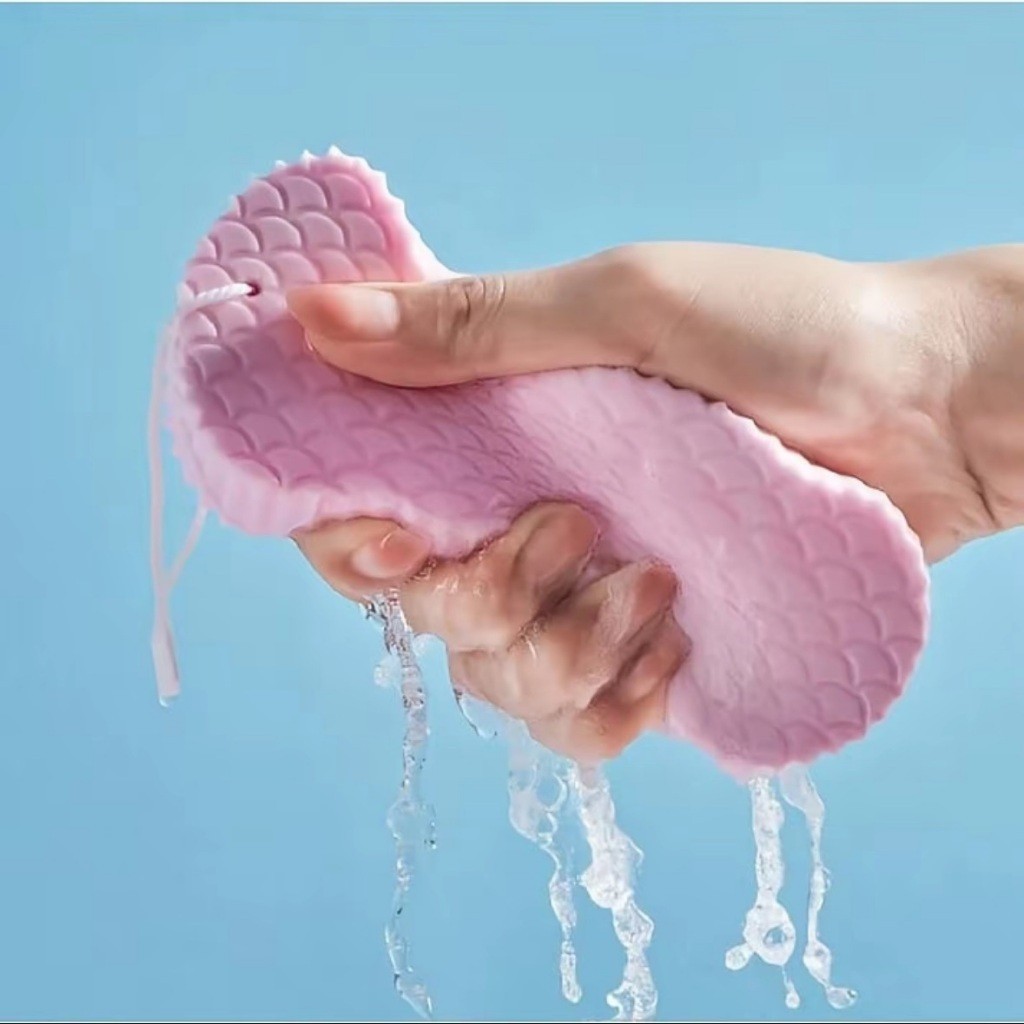 Toalha De Banho De Esponja Atualizada Em 3D Espessa Para Crianças , Perfeita Remover Sujeira E , Uso Frente Verso .