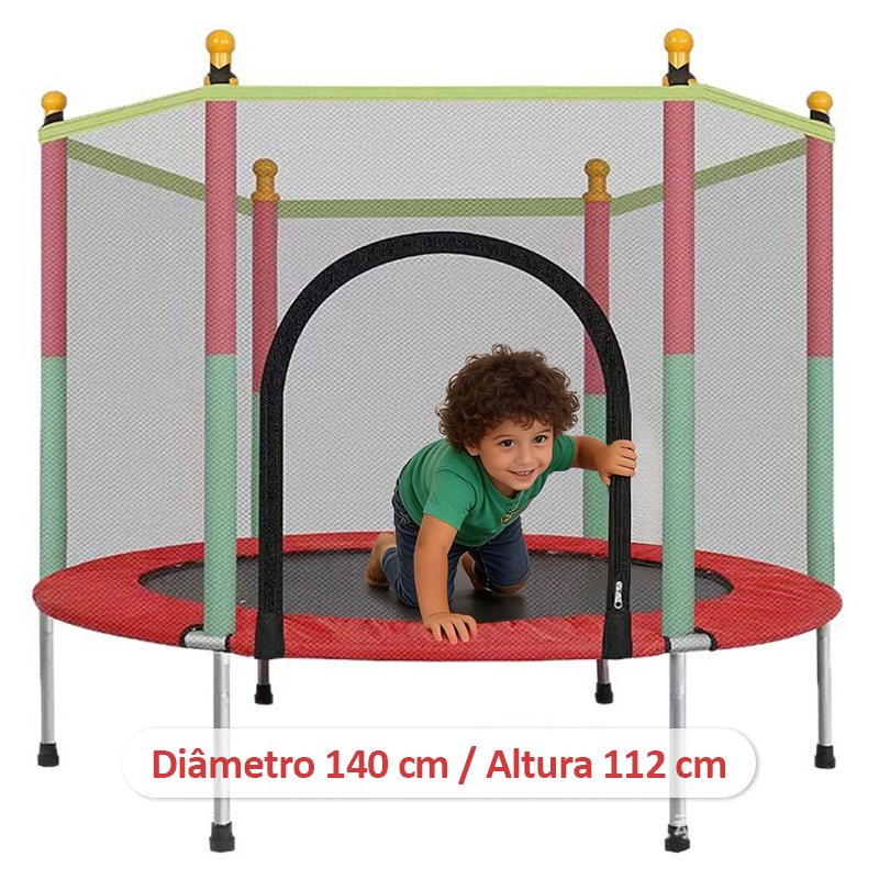 Cama elástica/castelo inflável infantil, 1,4 metros, desmontável