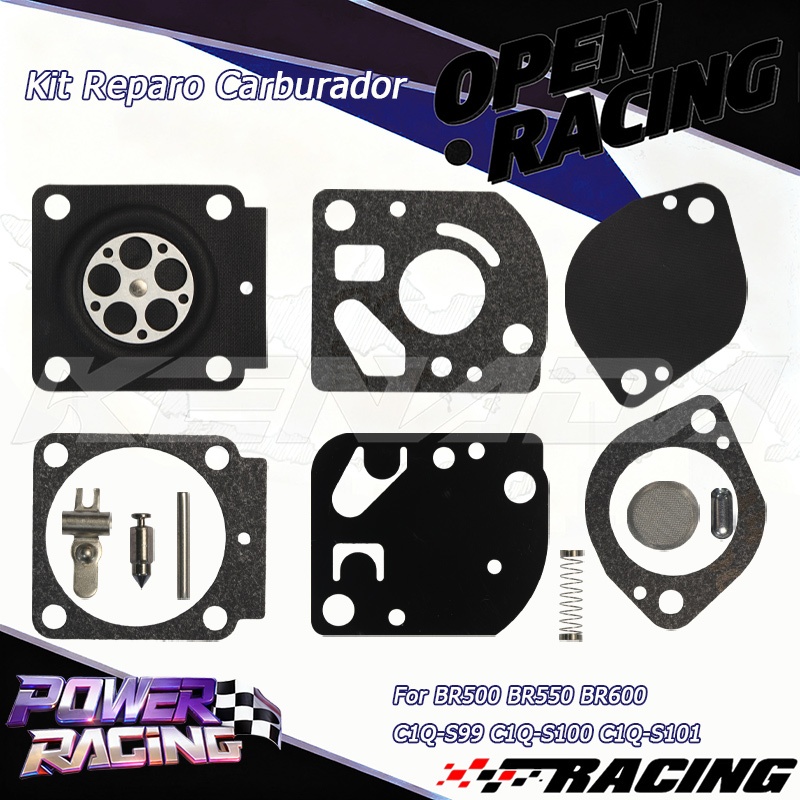 Kit Reparo Carburador Diafragma RB-166 para BR500 BR550 BR600 C1Q-S99 C1Q-S100 C1Q-S101