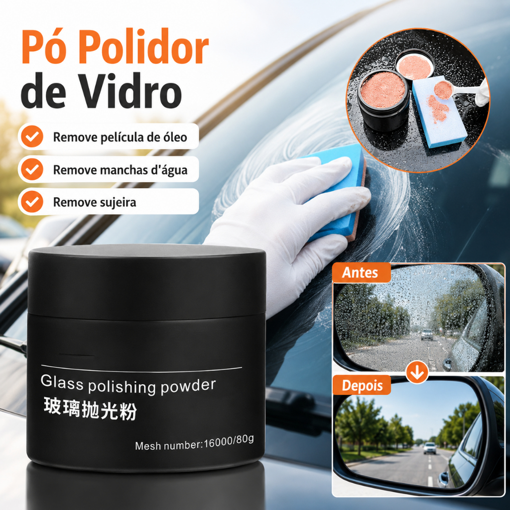Pó De Polimento De Vidro 80g Remover Chuva Ácida E Película De Óleo Para Parabrisa Do Carro