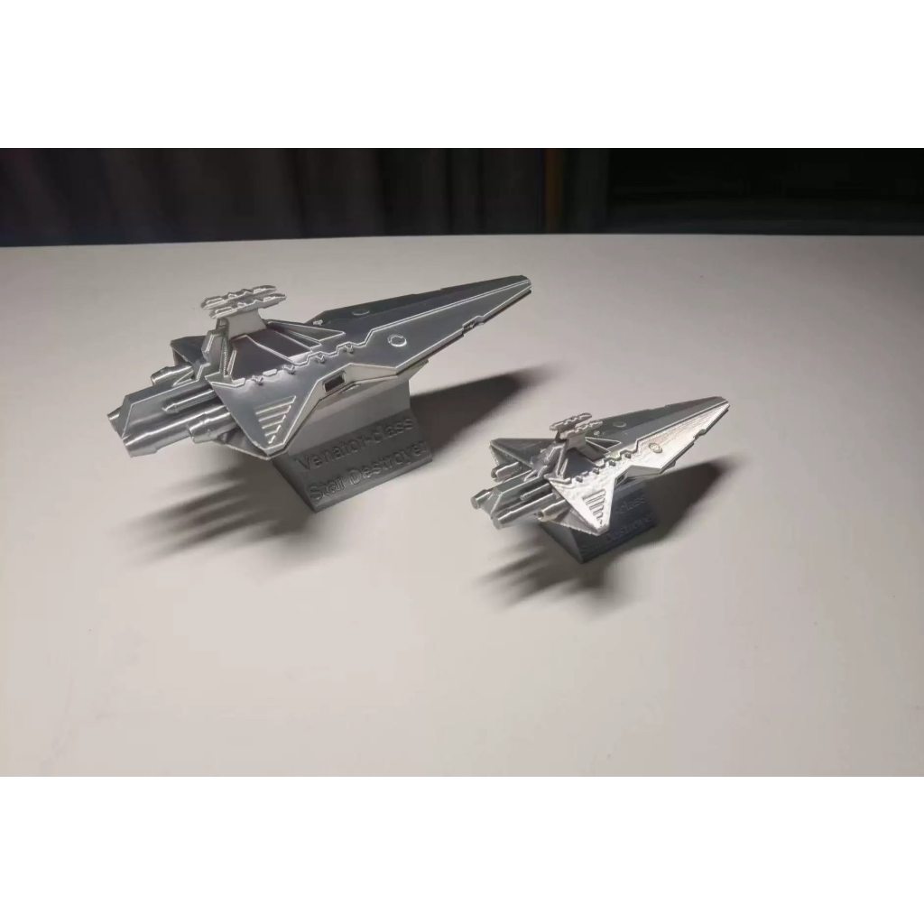 Nave espacial com impressão 3D Star Wars Star Wars Hunter-Class J-Starship, plástico prateado brilhante [8 * 17 cm], per