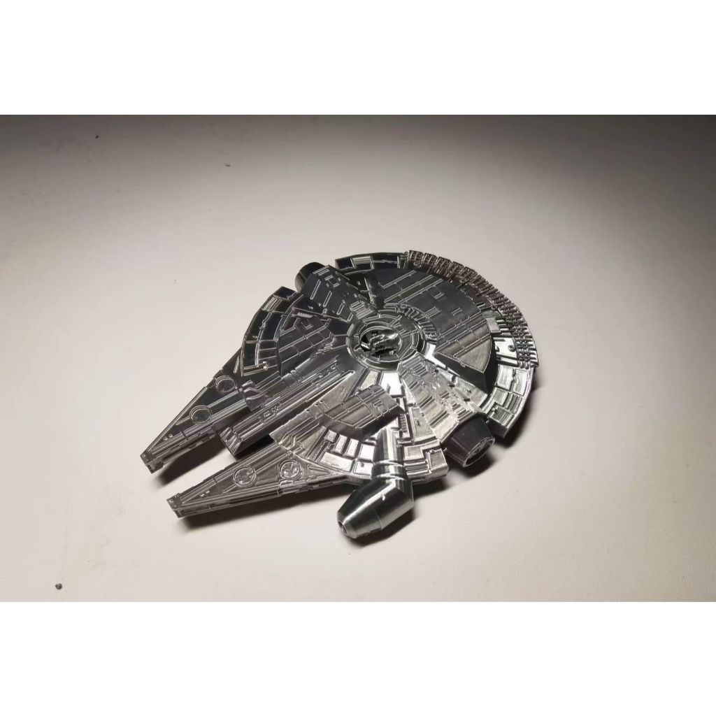 Modelo de impressão 3D Aeronave Star Wars Millennium Falcon Nave espacial, plástico prateado brilhante [10 * 14 cm], nec