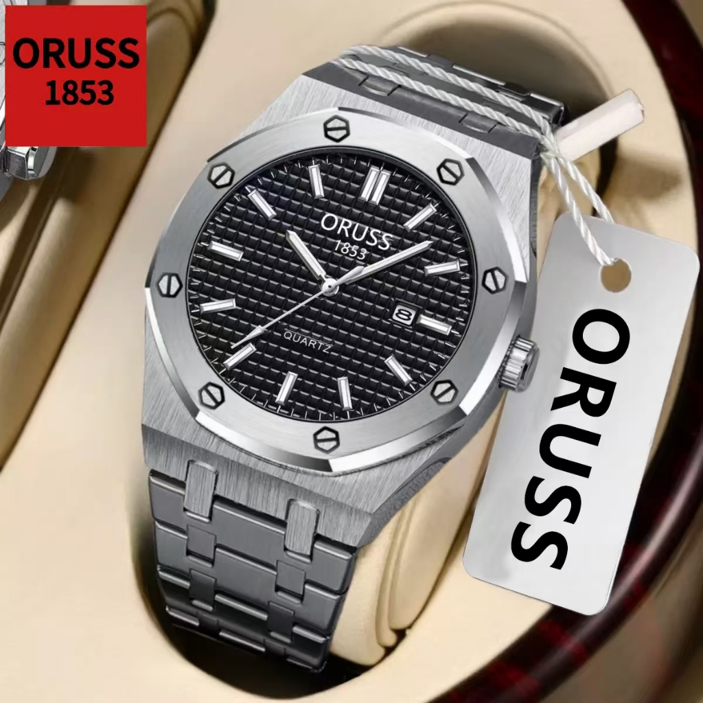 ORUSS Marca Original Masculino Calendário de Luxo À Prova D 'Água Luminoso Relóg