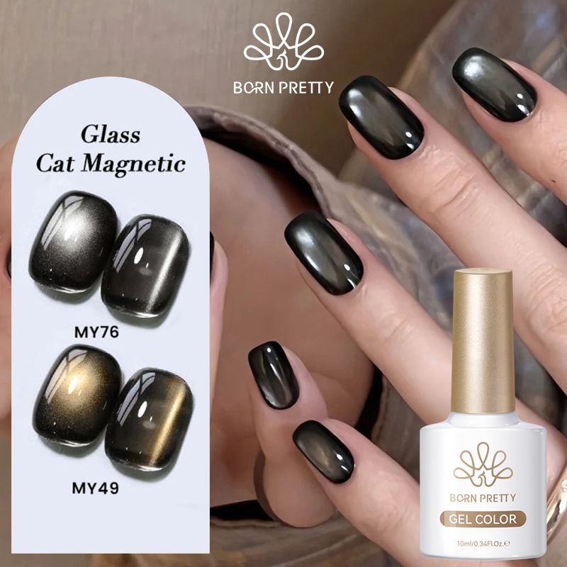 BORN PRETTY 10ml Vidro Preto Gato Gel Magnético Para Unhas Ultra Brilho Soak Off UV Verniz Arte Em