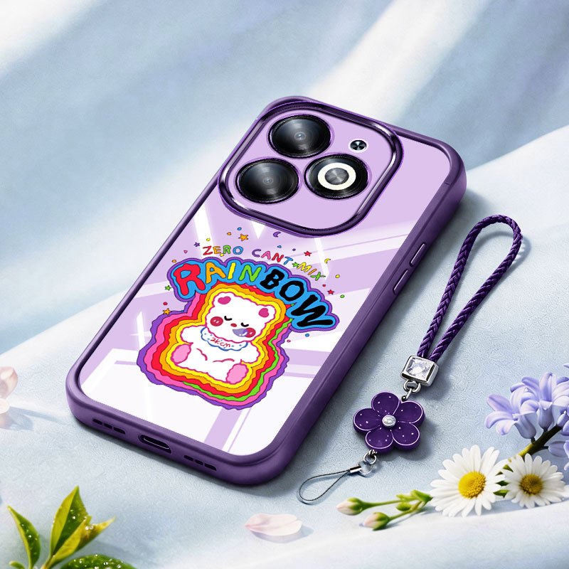 Capa VRQR Para Infinix Smart 8 Pro Plus HD Hot 40i Tecno Spark Go 2024 20C 20 Pop 8 Itel P55 4G Candy Color Bear De Tele