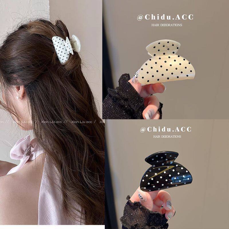 Moda bolinhas grampo de cabelo meia gravata grampo de cabelo feminino simples elegante grampo de cabelo cocar
