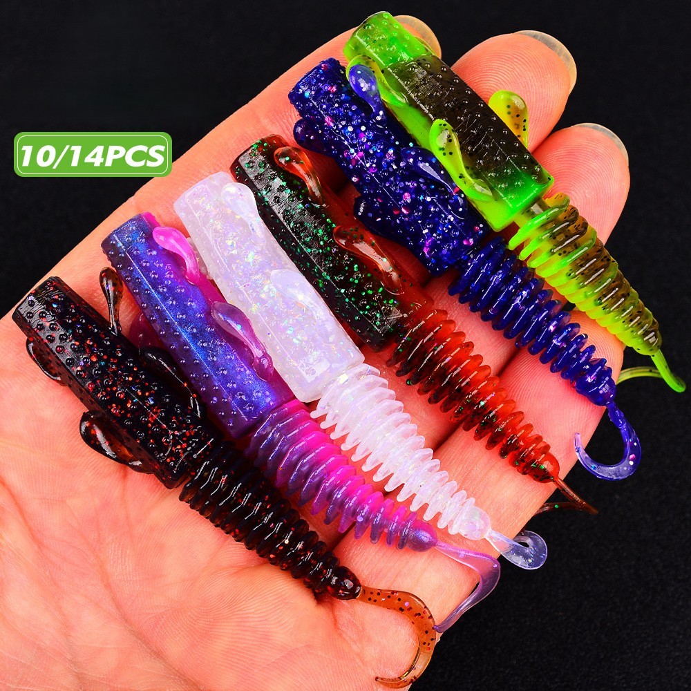 [TTFF] Isca Soft Bait Stick Worm 2.5g / 3.5g Gancho de chumbo Preto Pit Bass Mullet Ned Isca de camarão Tipo de camarão