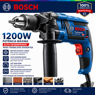 Parafusadeira furadeira elétrica 1200W furadeira de impacto  martelete rompedor bosch 220…