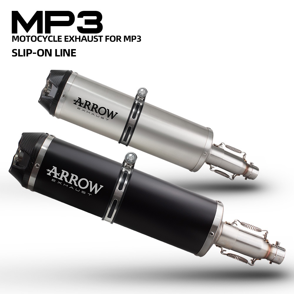 ARROW Racing Tubo De Escape Da Motocicleta kit Aço Deslizamento Na Linha Para Piaggio MP3 Híbrido/Yourban 125ie/300ie 25
