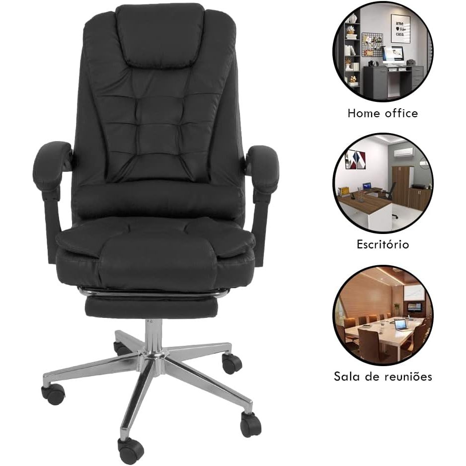 Cadeira de escritório ergonômica HEROI reclinável 120° Apoio lombar do apoio do apoio de braço de elevação que carrega 1