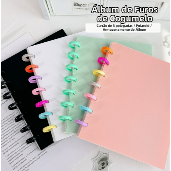 Álbum de fotos DIY Macaron cor cogumelo fivela cartão álbum estrela perseguindo cartão de foto livro de armazenamento qu
