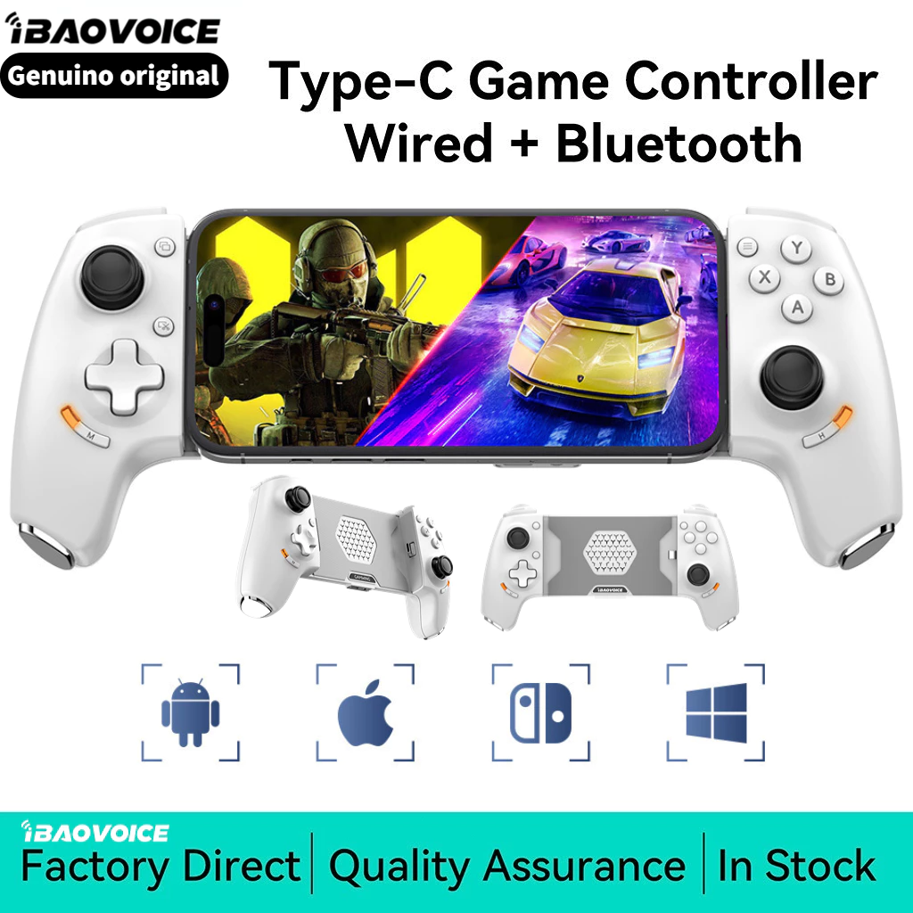 Gamwing AoBing Max Controlador De Jogo Para Celular Gamepad Joystick Type-C Com Fio E BT Compatível Android , iOS , PC