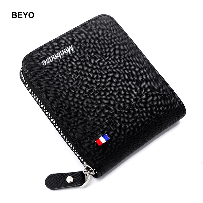 Carteira De Bolso Masculina Inteligente Com Zíper , Bolsa Sólida Porta-Moedas