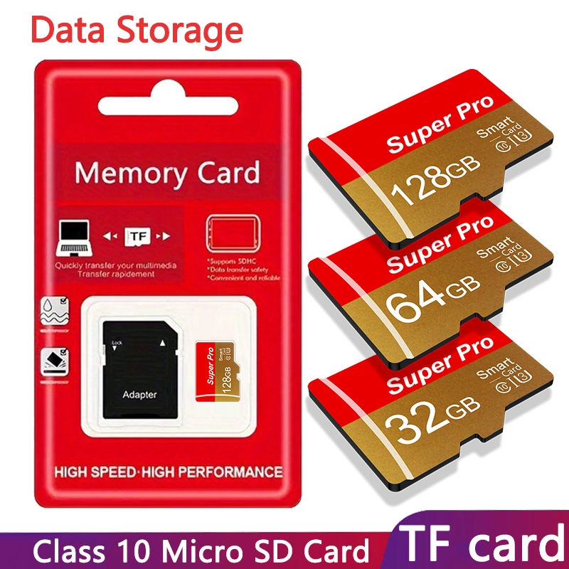 Cartão de memória SD/TF em miniatura 32GB-128GB Cartão de memória à prova d'água, memória estável
