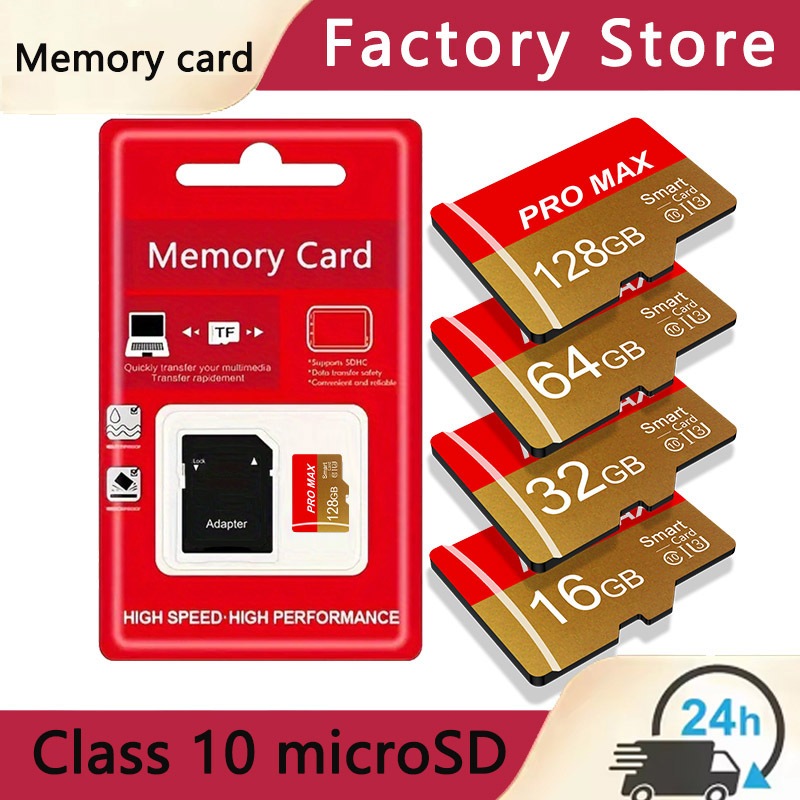 Cartão de memória SD/TF em miniatura 32GB-128GB Cartão de memória à prova d'água, memória estável de grande capacidade