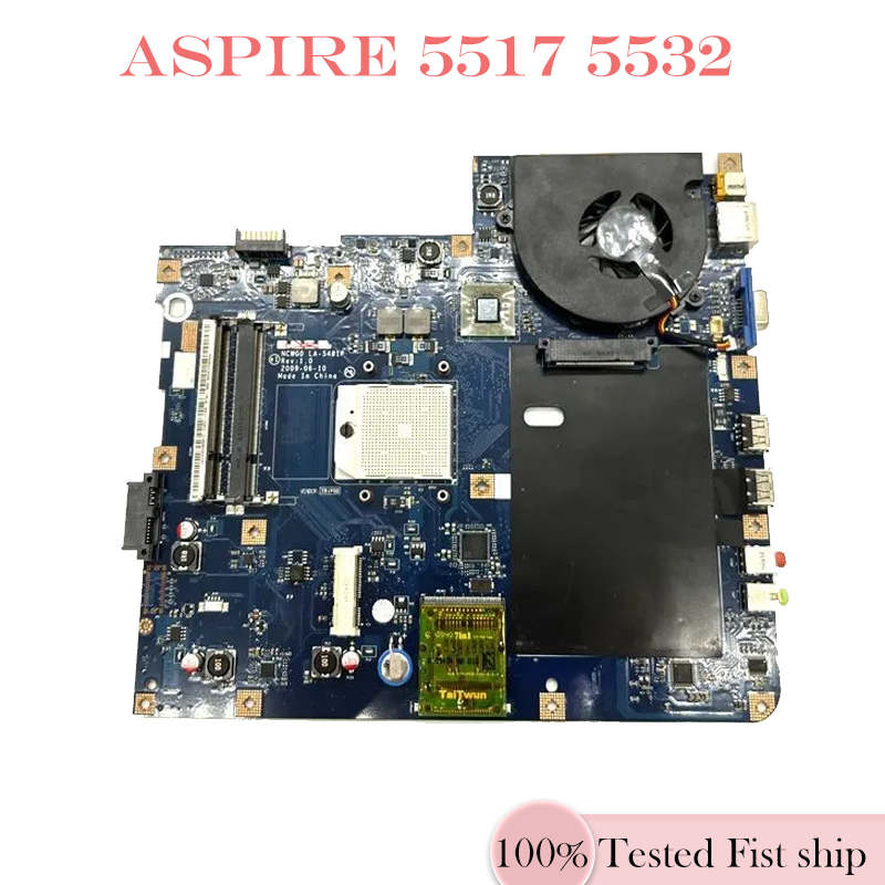 LA-5481P Para Acer Aspire 5517 5532 Placa-Mãe Do Portátil + Dissipador De Calor 100 % Testado
