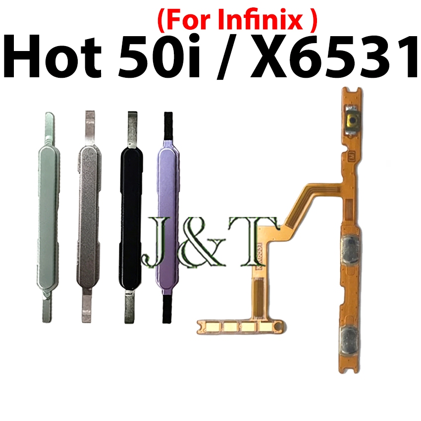 Botão Liga/Desliga Flex Para Infinix Quente 50i X6531 X6531B Volume Da Chave Lateral Cima E Baixo Cabo Flexível Peça De