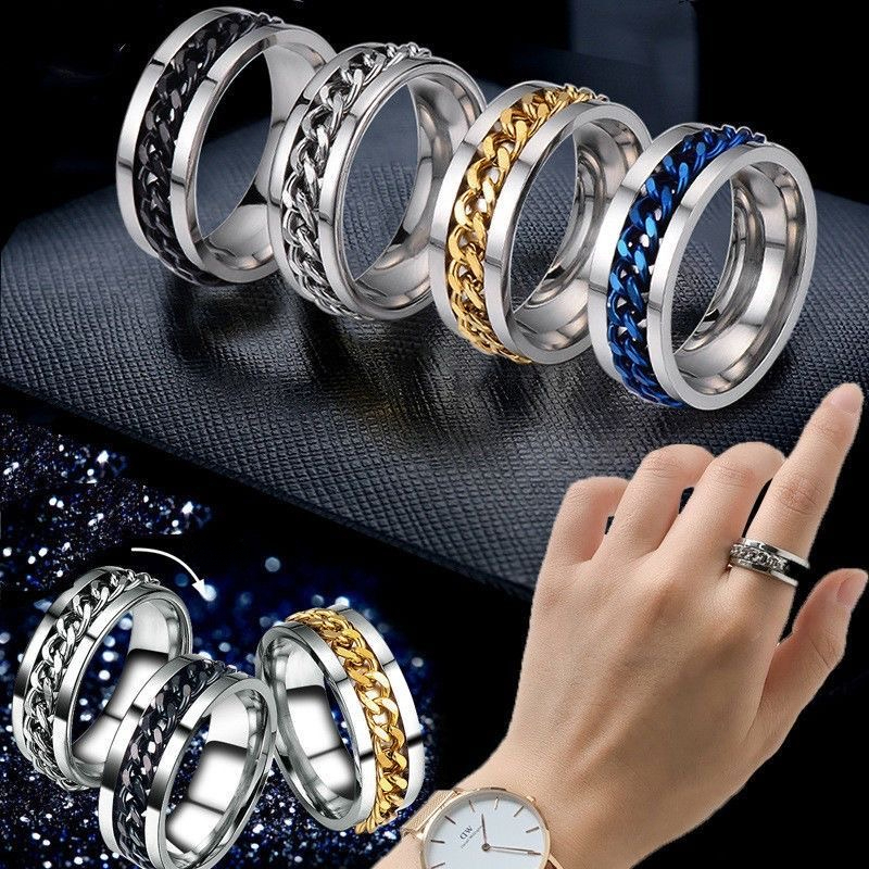 Anel de aço de titânio estilo coreano na moda masculino feminino estilo casais diário All-Match Casual anel exclusivo De