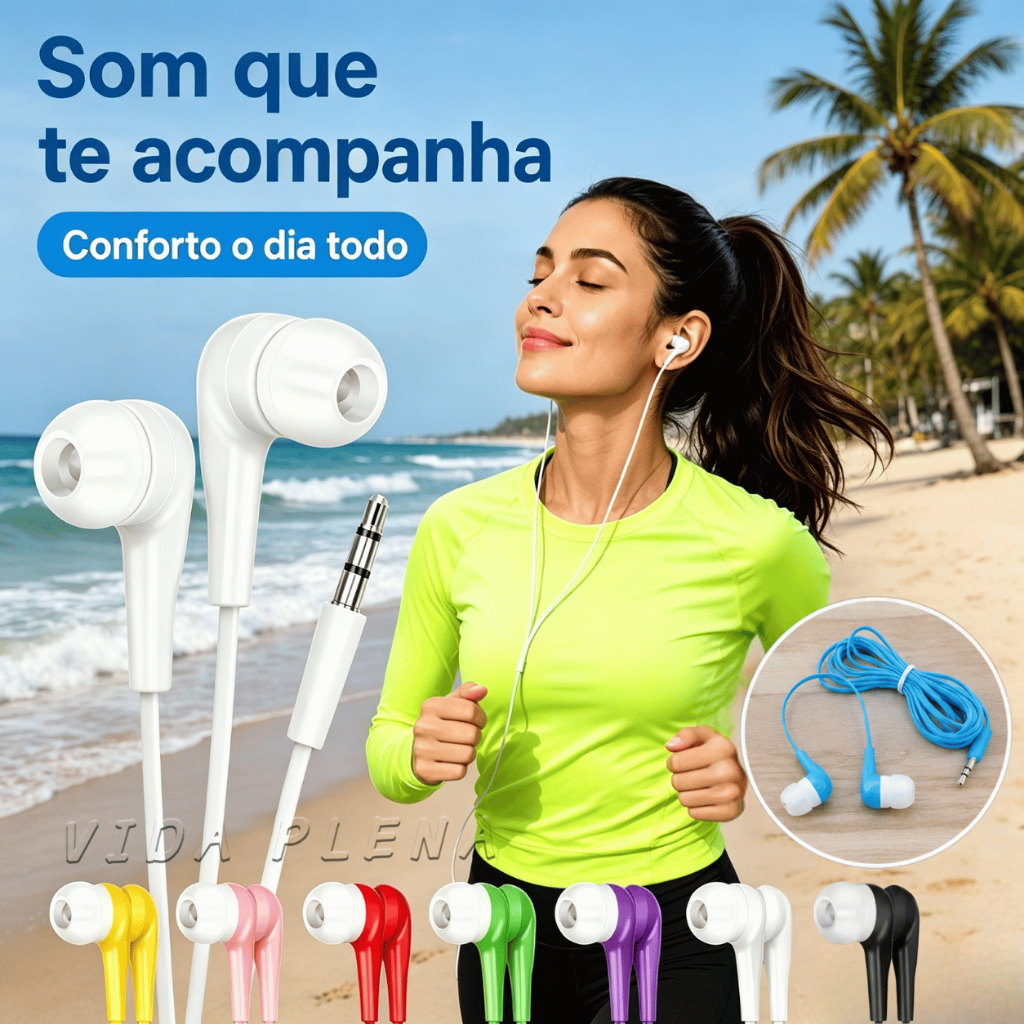 Fones De Ouvido Estéreo Com Fio Coloridos P2 Para Música , Escola , Viagens E Lembrancinhas