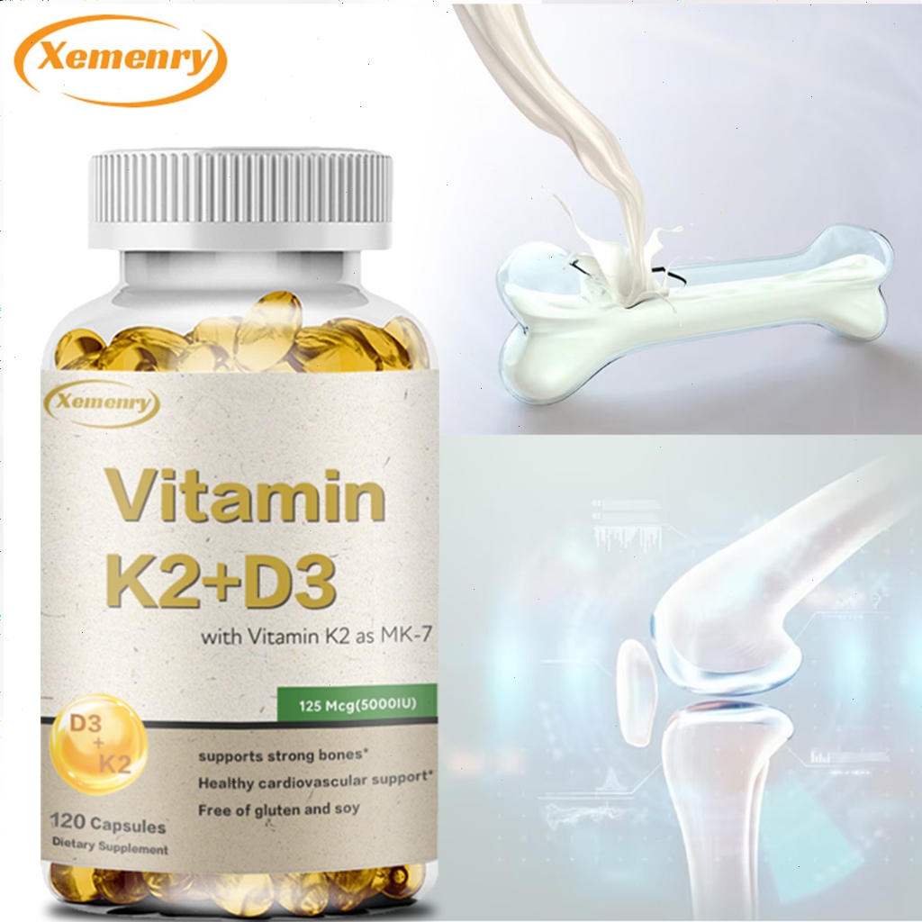 XEMENRY-Vitamina D3 (125 mcg/5000 Ui) E K2 (90)-Sem Glúten Conservantes Adicionados