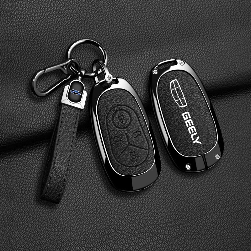 Geely EX2 EX2 Pro EX2 MAX Geome Capa Chave Do Carro EV Chaveiro Liga De Zinco Couro Caso Para Geely 2025-2026 Acessório