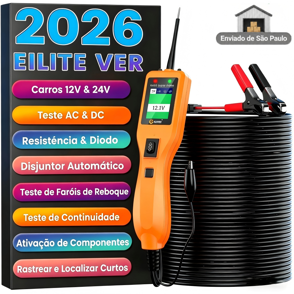KYZEE KM05 Testador de Circuito Automotivo 12V 24V Kit de Sonda de Circuito de Energia Sistema Elétrico