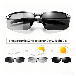Óculos De Sol Fotocromáticos Polarizados Masculinos – UV400 , Escurecimento/Iluminação Automático Para Dirigir Diurnos E