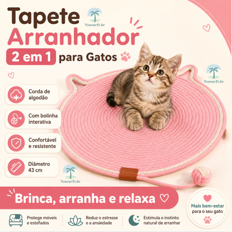Tapete Arranhador Cama Gato Pet Animais Estimaçao Rasqueavel Confortavel Divertido Petshop Casa Decoraçao