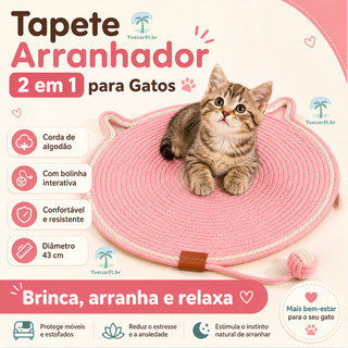 Tapete Arranhador Cama Gato Pet Animais Estimaçao Rasqueavel Confortavel Divertido Petshop Casa Decoraçao
