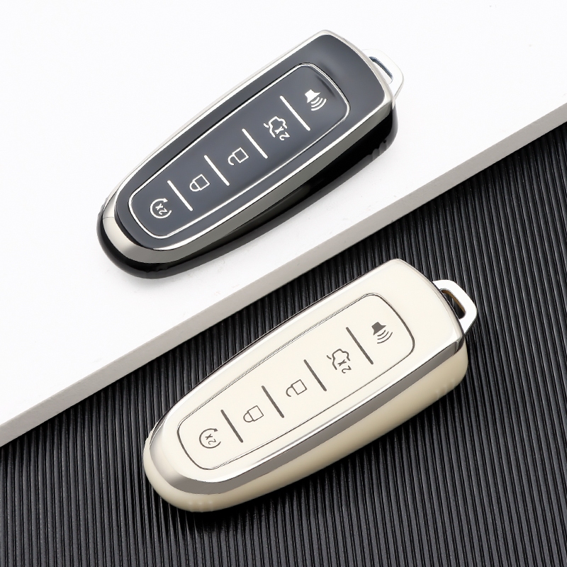 Moda Macio TPU Capa Chave Do Carro Caso Fob Para Ford Explorer Edge Escape Flex Taurus 5 Botões Keyless Chaveiro Acessór