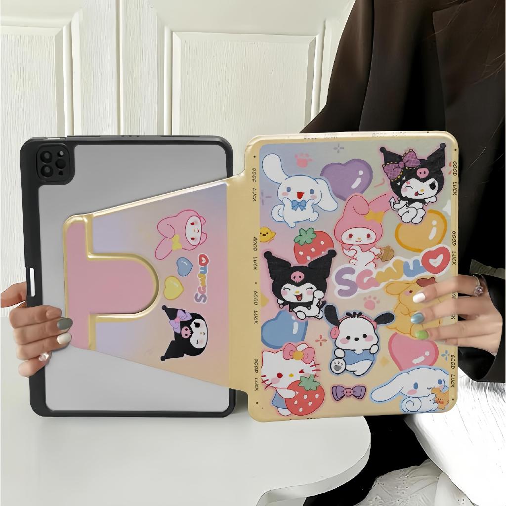 360 ° Capa Giratória De Acrílico Para Tablet iPad mini A17 Pro 7 6 5 4 8.3'7.9 Olá KT Print Flip Stand Cover 2024 2021 2