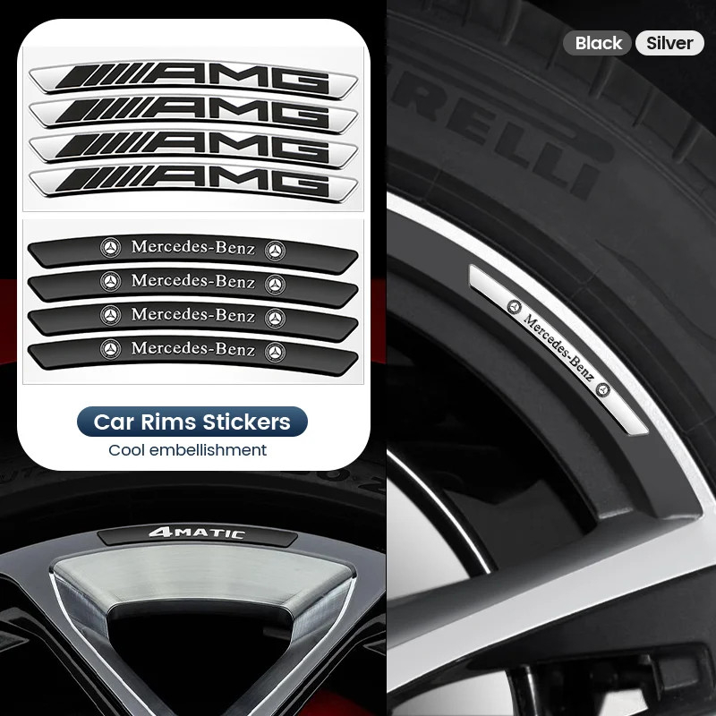 4 Pçs De Alumínio Emblema Do Carro Roda Hub Aro Adesivos Decalques Para Mercedes Benz AMG W212 W213 W204 W205 W177 W210 