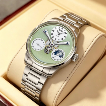 Mark Fairwhale Tourbillon Relógio Masculino Automático Mecânico Sólido Aço Inoxidável 6038
