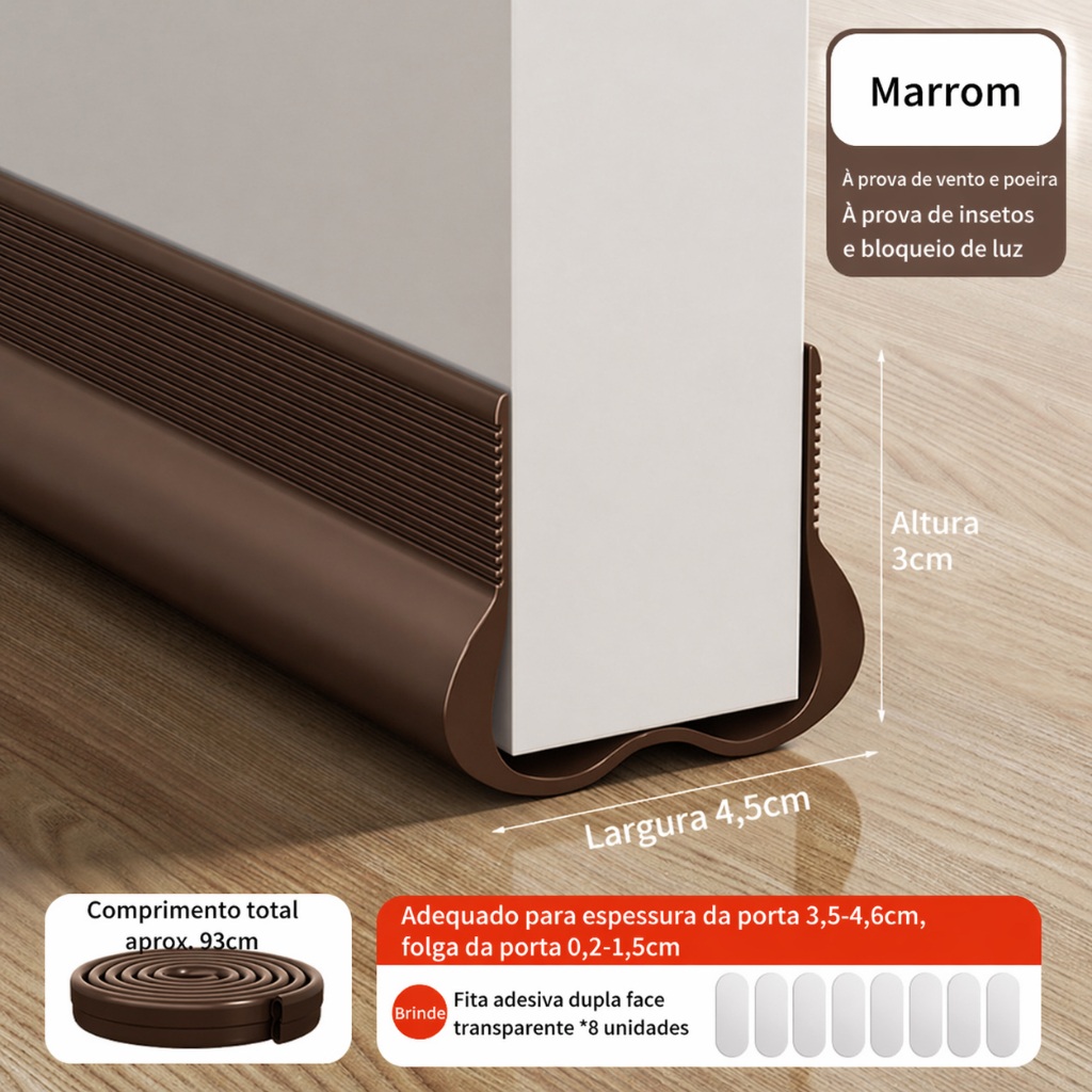 Fita de vedação inferior da porta de inverno em PVC flexível de 93 cm Fita de vedação de isolamento acústico