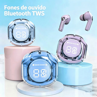 Crystal TWS Bluetooth 5.3 Fones De Ouvido Sem Fio HiFi Estéreo À Prova D'água Esportivos Para iP