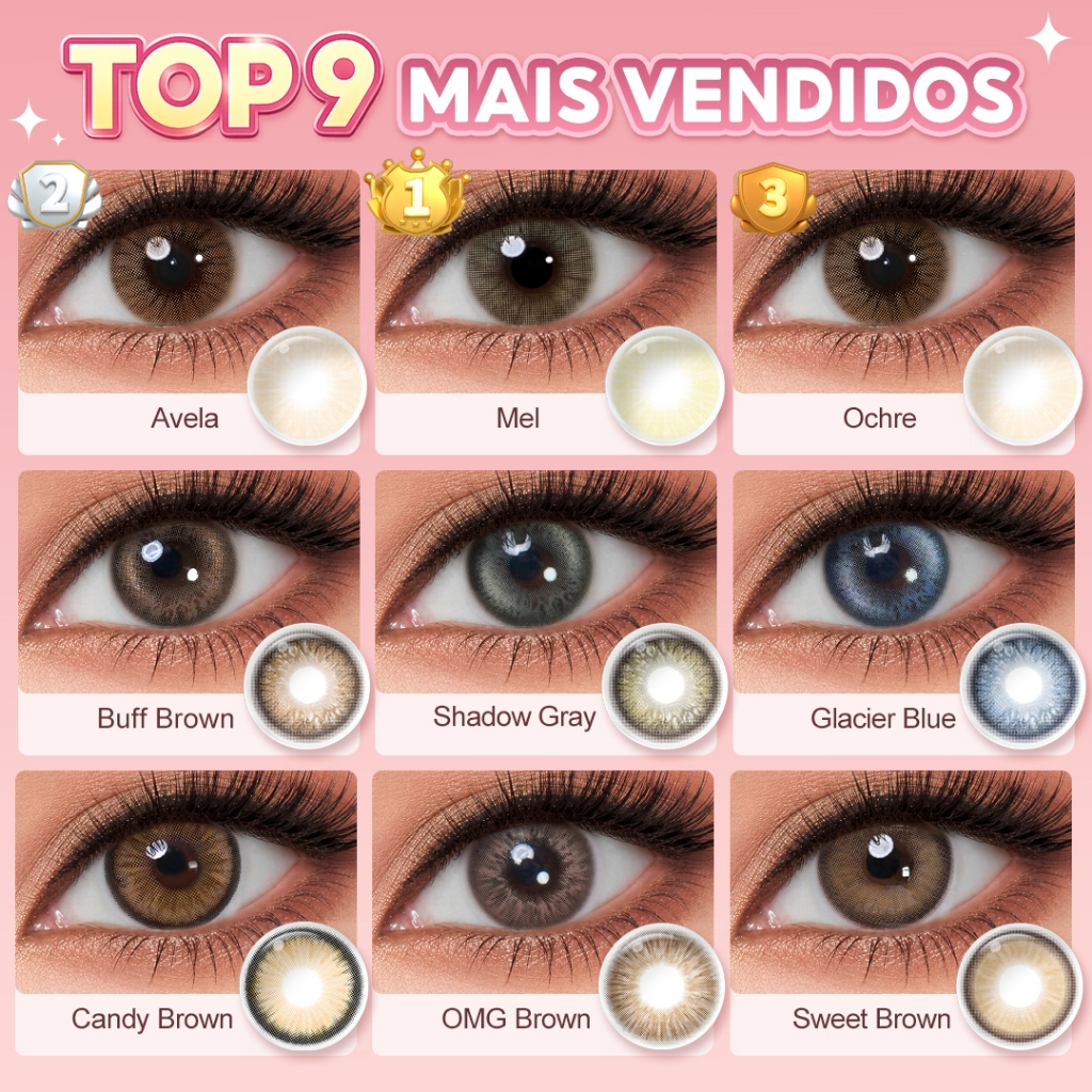 [🔥Mel] Lentes De Contato Magister 1 Par Lentes De Contato Colorida Olhos Natural 6 Meses Mel/Avela/Azul/Verde