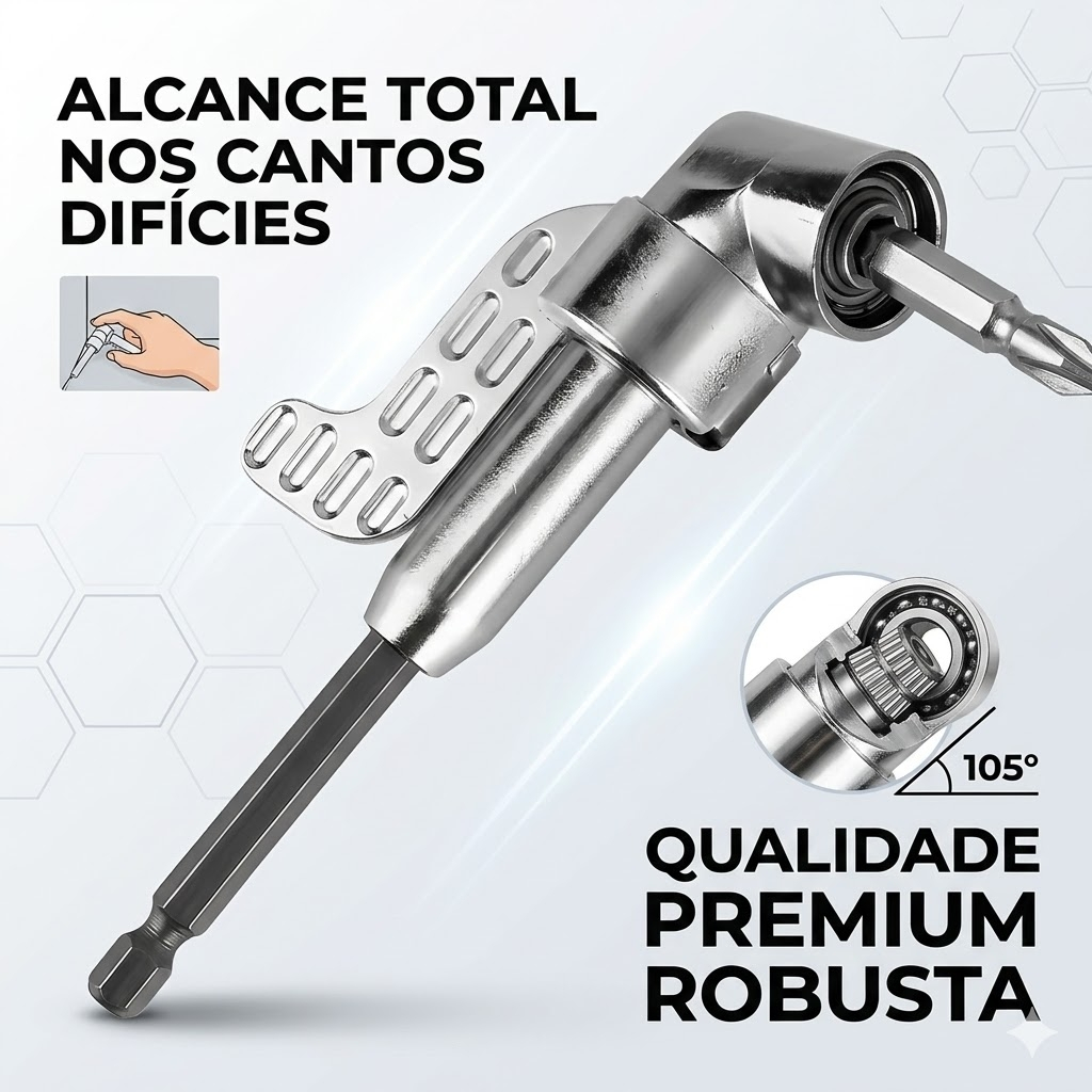 Adaptador Angular Longo Para Parafusadeira e Furadeira 105°
