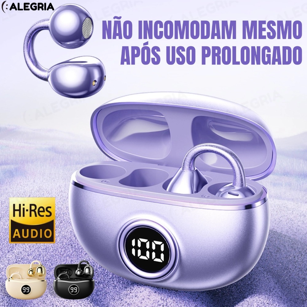 Fones De Ouvido Sem Fio Fone Bluetooth Com Microfone Handsfree Cancelamento Ruído Clipe Música Esportes Jogos Earplug-al