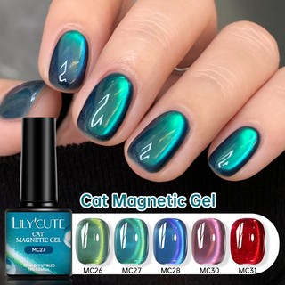 LILYCUTE 7ml Gato Verde Gel Magnético Esmalte Brilhante Nail Art Verniz UV LED Soak Off M…