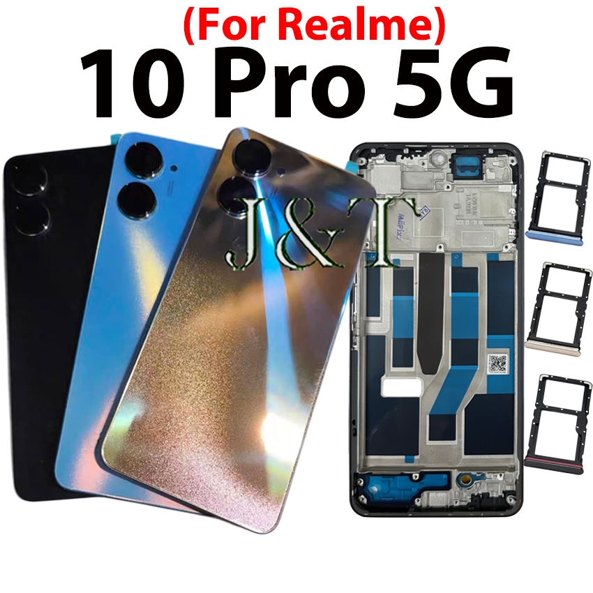 Capa Traseira Completa Da Bateria , LCD , Moldura Intermediária Frontal Para Realme 10 pro 5G , Porta + Lente Câmera + B