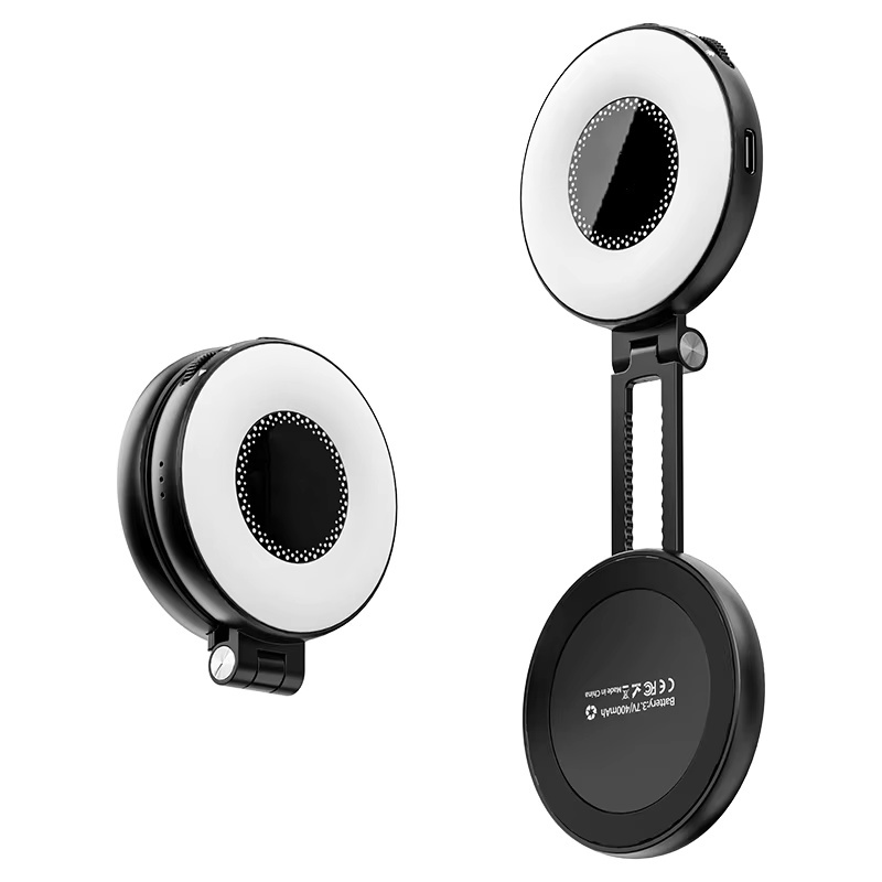 Luzes Magnéticas Para Selfie De Telefone LED Portátil Ring Light Anel De Luz Celular Com Espelho 180 ° Flashes Dobráveis