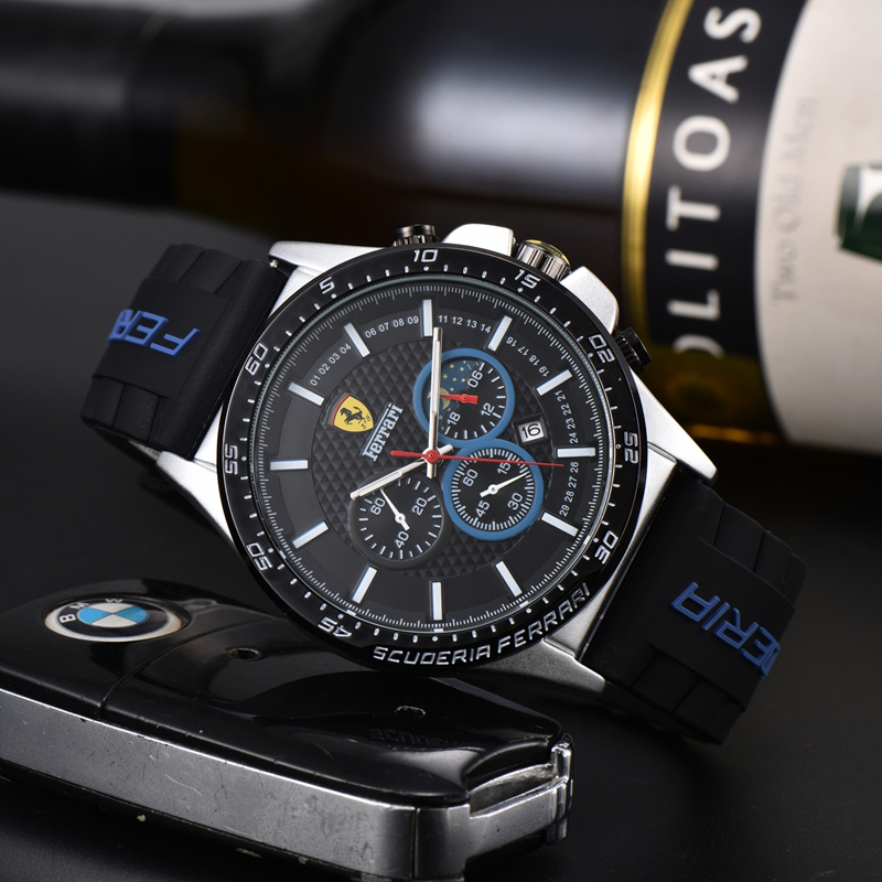 Relógio masculino relógio de quartzo de seis ponteiros relógio FERRARI moda elegante relógio de pulso de marca superior